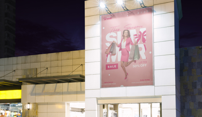 Chiếu sáng bảng hiệu, biển quảng cáo, mặt tiền cửa hàng