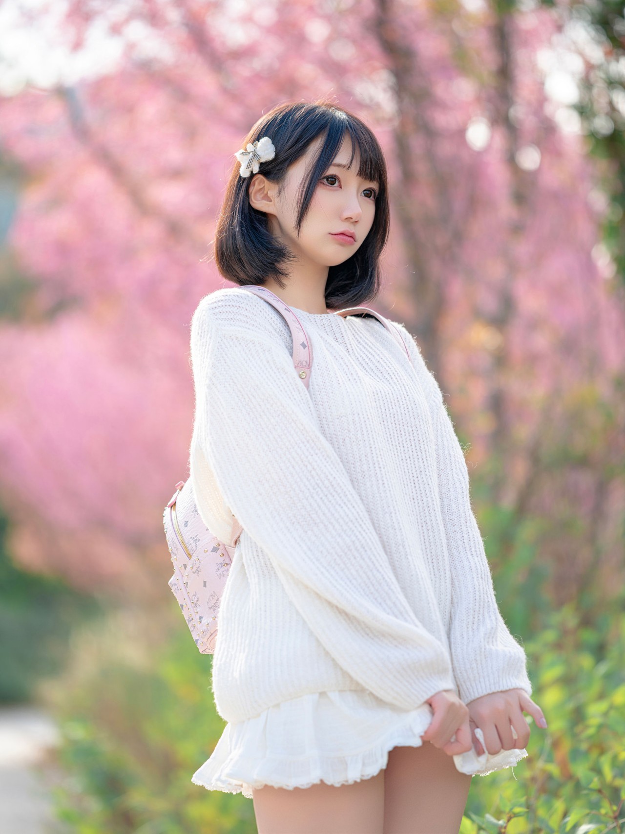 nagisa 魔物喵《樱花树下》写真，清新优雅的气质美女插图4