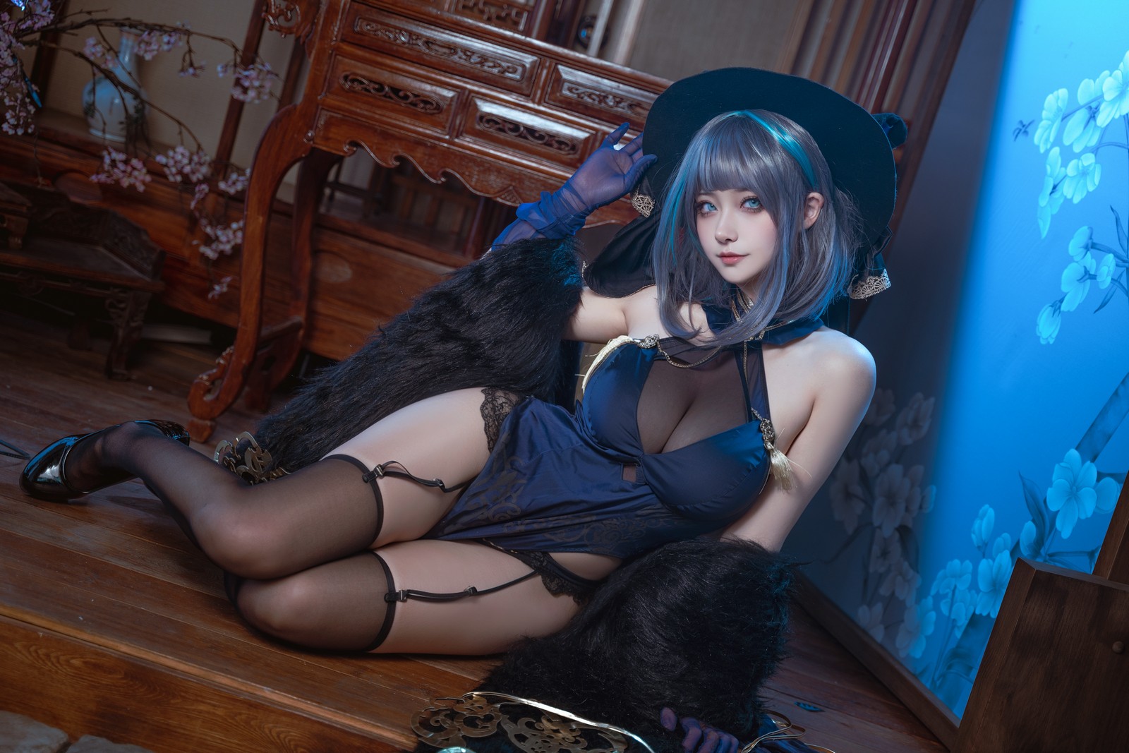 Seya-狮砸 – 碧蓝航线 柴郡 旗袍 Cosplay 高清写真(12P-140MB)