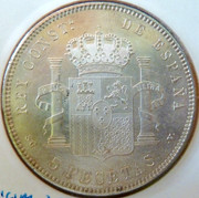 5 pesetas. Alfonso XIII. 1898 P1190118