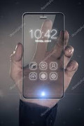 Celular transparente futurista