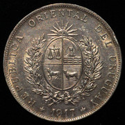 1 peso Uruguay 1917. José Gervasio Artigas. D7-K-4192b