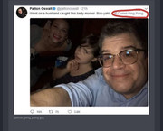 PARTIAL SCREENSHOT OF Q POST >>5379626  2-25-19 **SPOOFED TWEET** PHOTO OF PATTON OSWALT SELFIE FROM