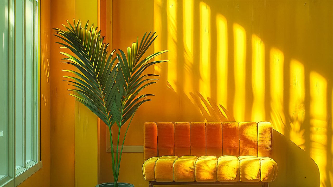 Modern Vibrant Yellow Wall Paint Design