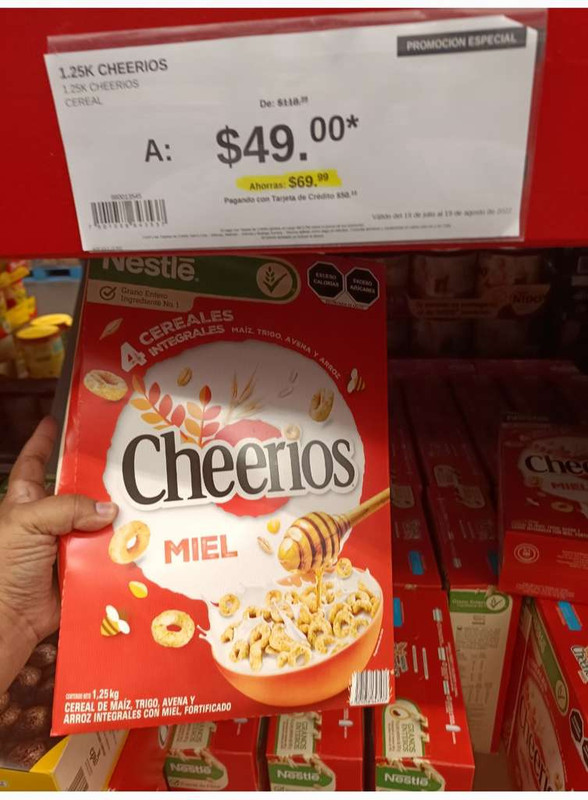 Cheerios miel, sams club guayabal Villahermosa 
