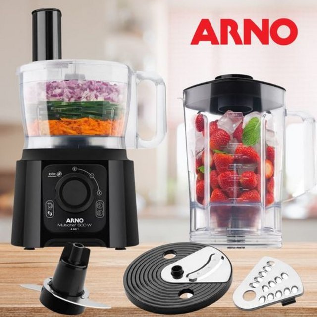 Multiprocessador de Alimentos Arno Preto – Multichef 4 em 1 600W