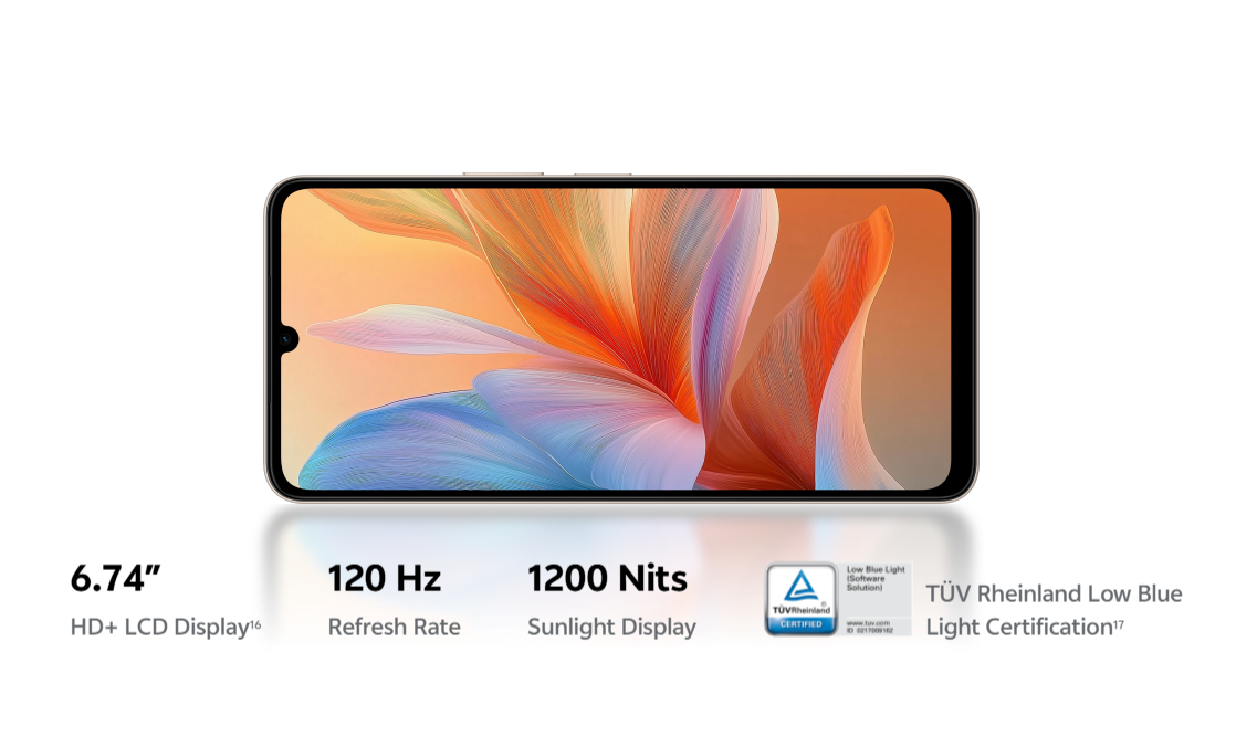 Fluid 120Hz Refresh Rate Large 6.74-inch HD+ Display