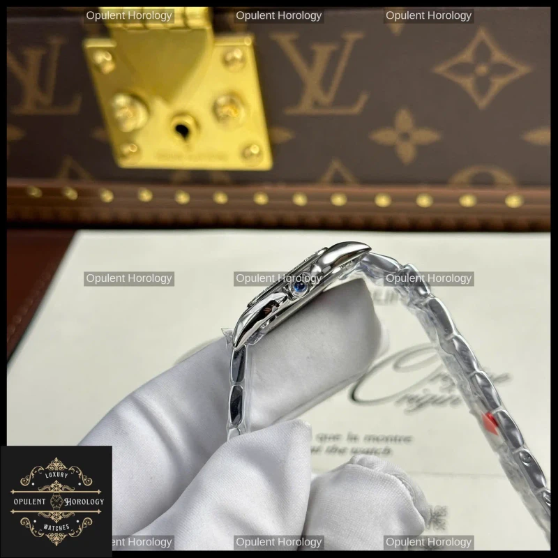 Cartier Panthere Mini Women's Watch Polished Steel 23x30mm White Dial - Super Clone