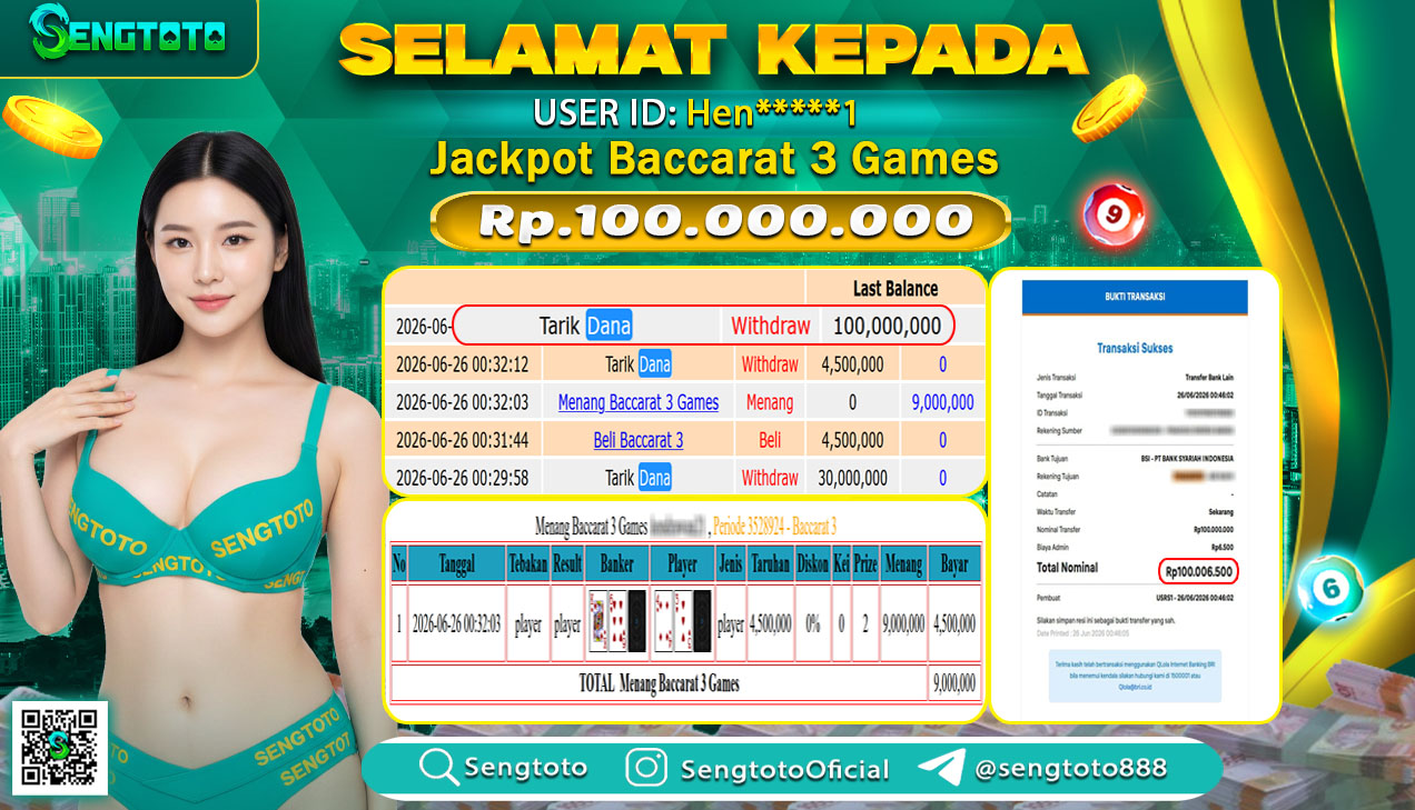 BUKTI PEMBAYARAN LIVEGAME BACCARAT 3 GAMES