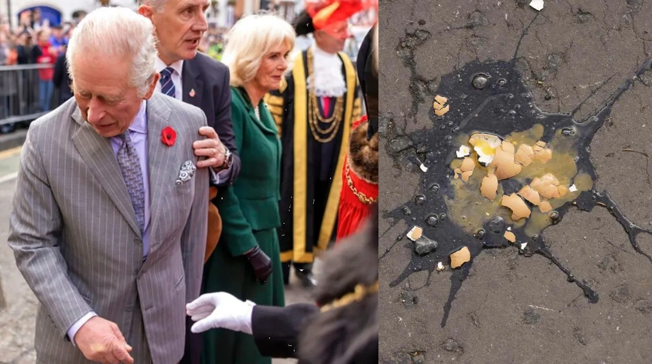 El Rey Carlos III y su esposa consorte fueron atacados con huevos