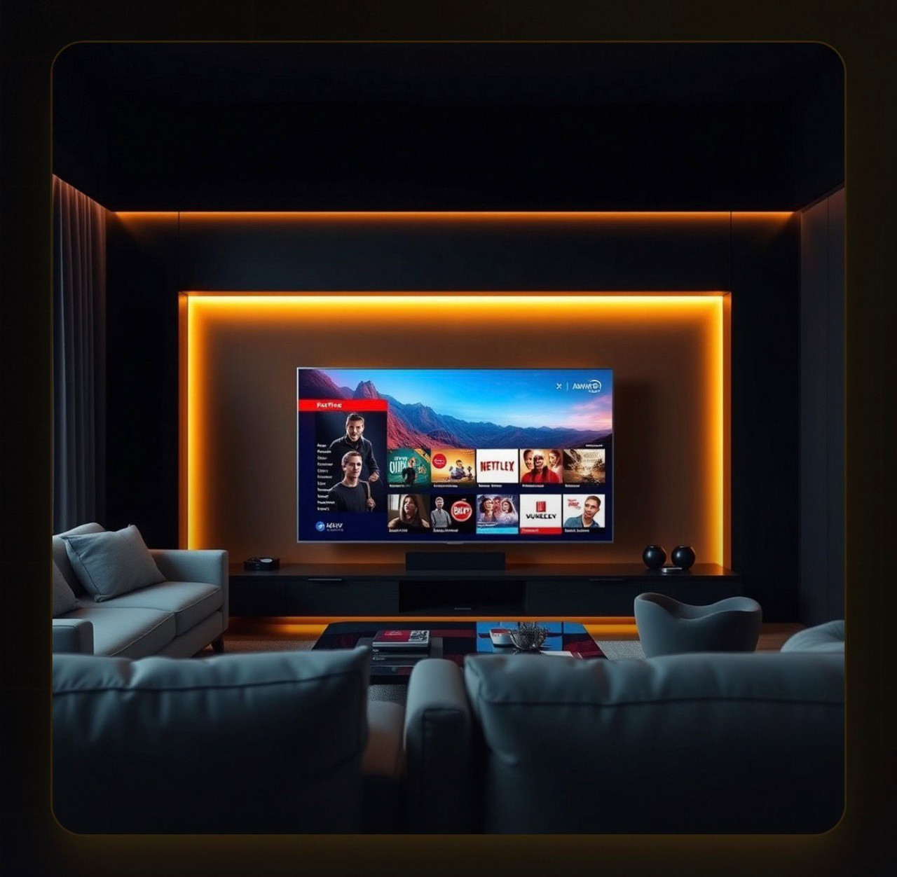 Ambiente de entretenimento e streaming