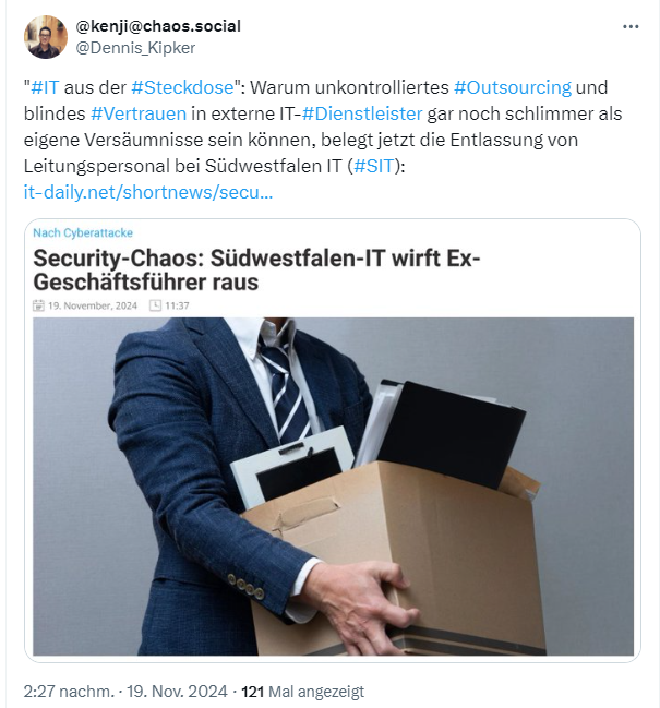 Südwestfalen IT: Kündigung der Ex-Geschäftsführer