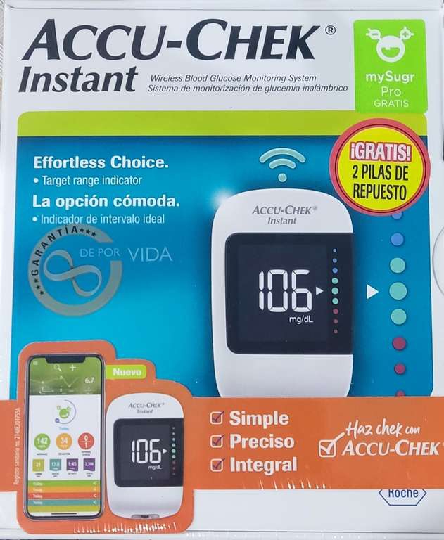 Farmacias Guadalajara: Glucómetro Accu-Chek Instant (App wi-fi) online y tienda física 
