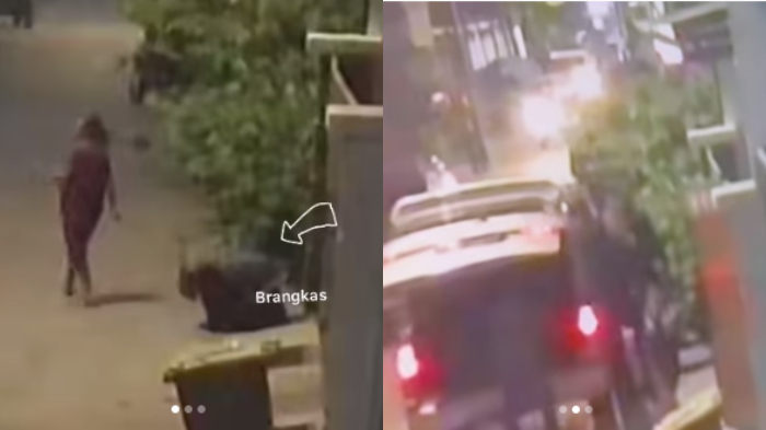 Rekaman video CCTV, mantan ART Dara Arafah membawa kabur brankasnya.
