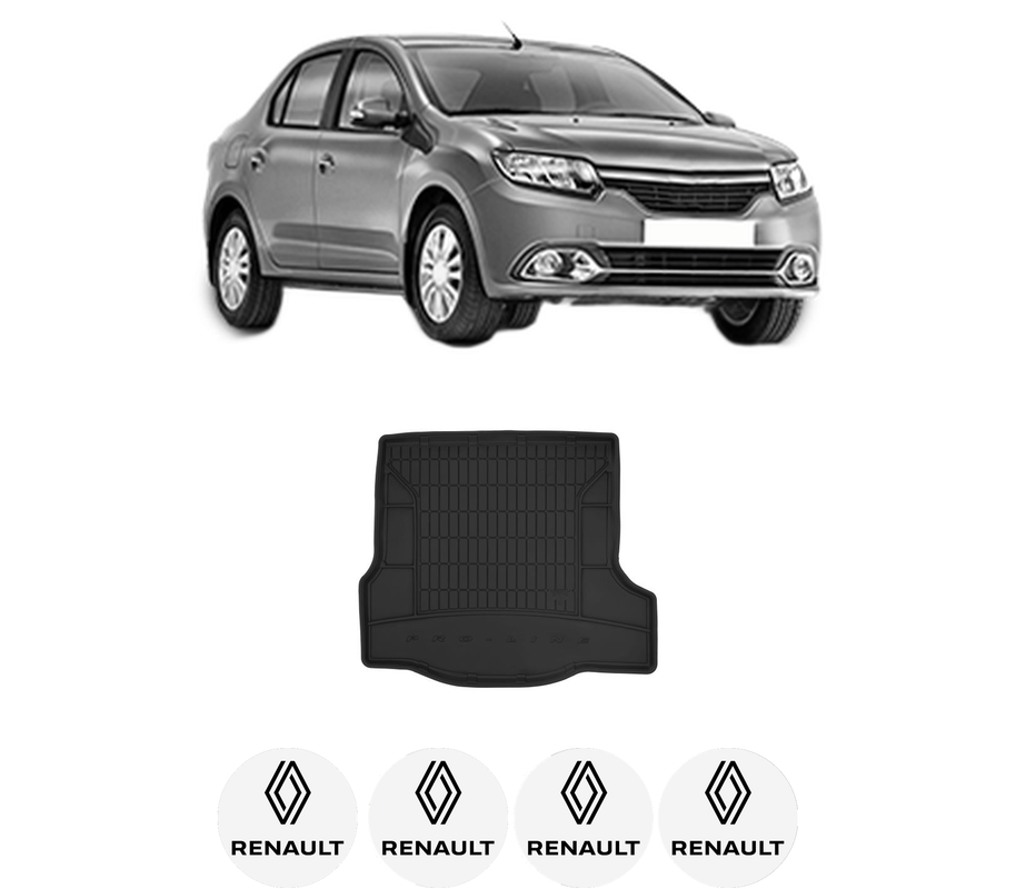 Tavita Portbagaj RENAULT LOGAN/STEPWAY II (L8_) din 2013-2016, Protectie Portbagaj Auto, 4x Stickere auto cu RENAULT