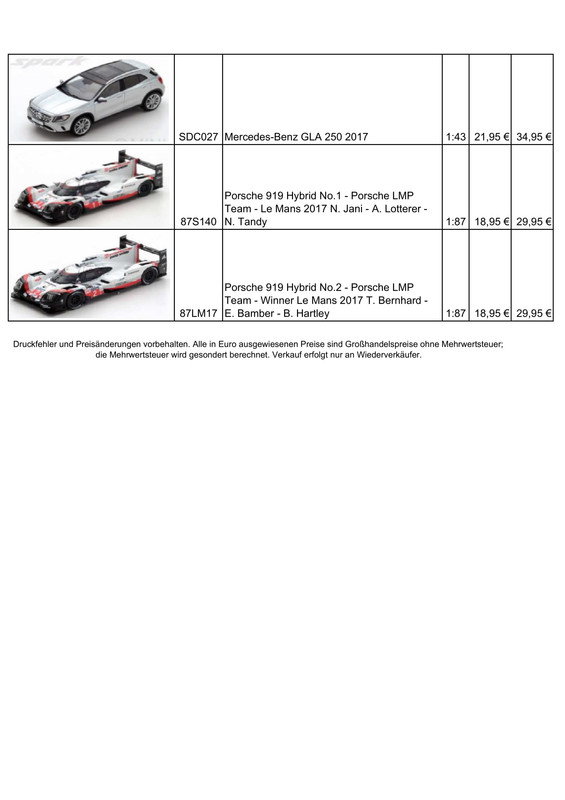 SPARK 1.43 Rally, DTM, DieCast Serie & 1.87-4