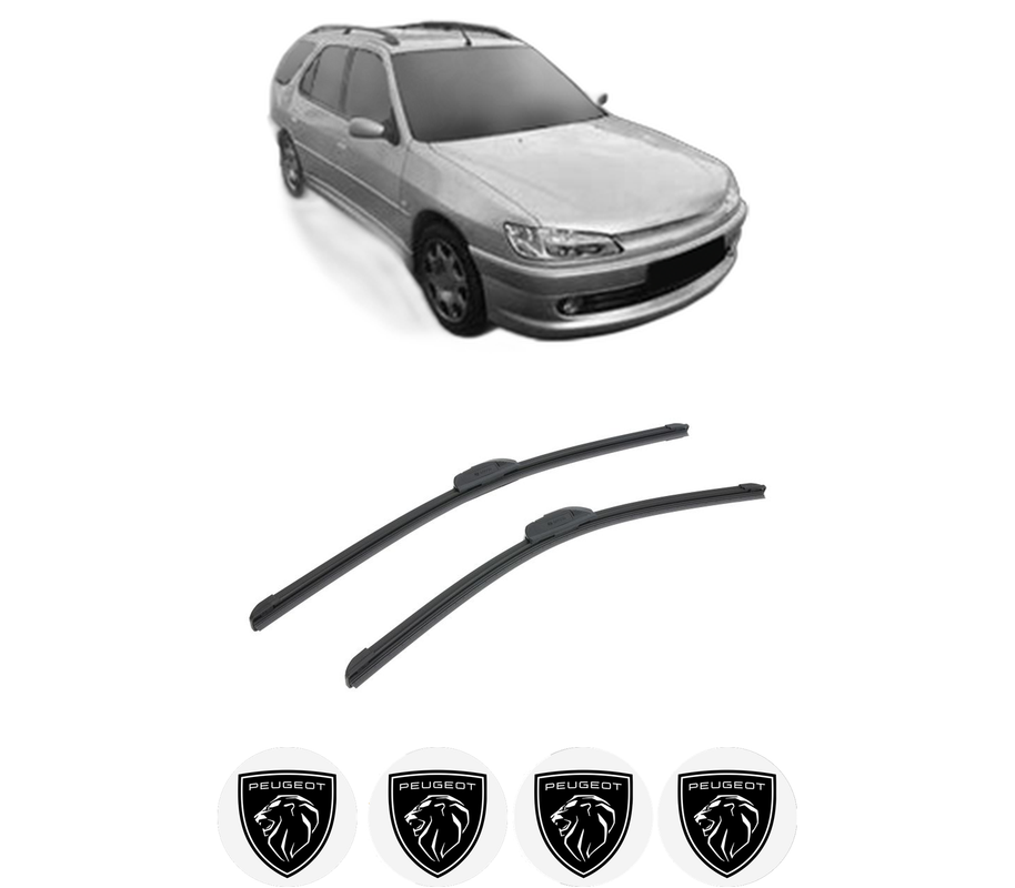 Set stergatoare auto PEUGEOT 306 Estate Van (N_, 7_) din 1997-1999, pentru parbriz auto, 2 bucati, Bosch Aerotwin Retrofit, din cauciuc siliconat rezistent, 4 Stickere Auto PEUGEOT