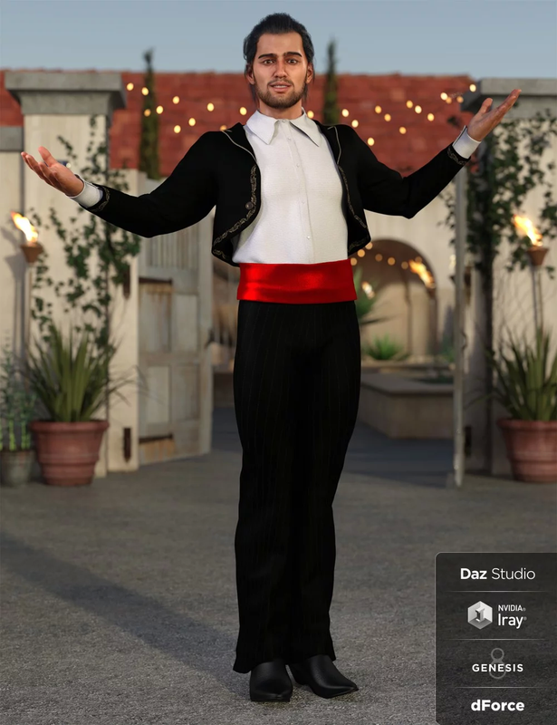 dForce Bolero Style Outfit for Genesis 8 Male(s)