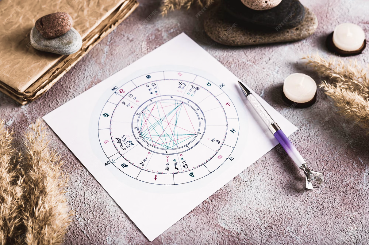 astrological natal chart predicting fate sheet pen table 107288 10040 1