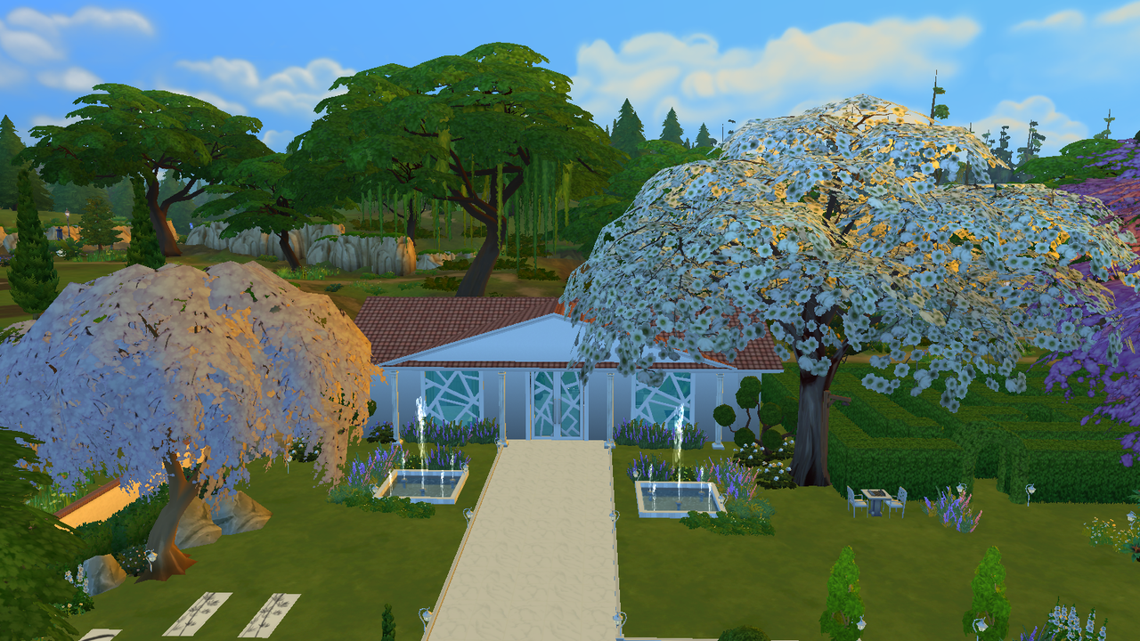 Hellohello: Domy (TS4) Magnolia-Garden-Park-12