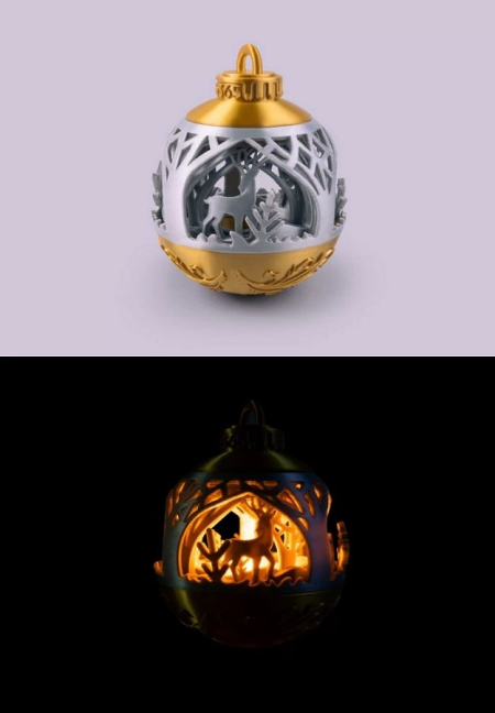 Christmas Lighting Ornament — Landscape in the Forest – 3D Print Model