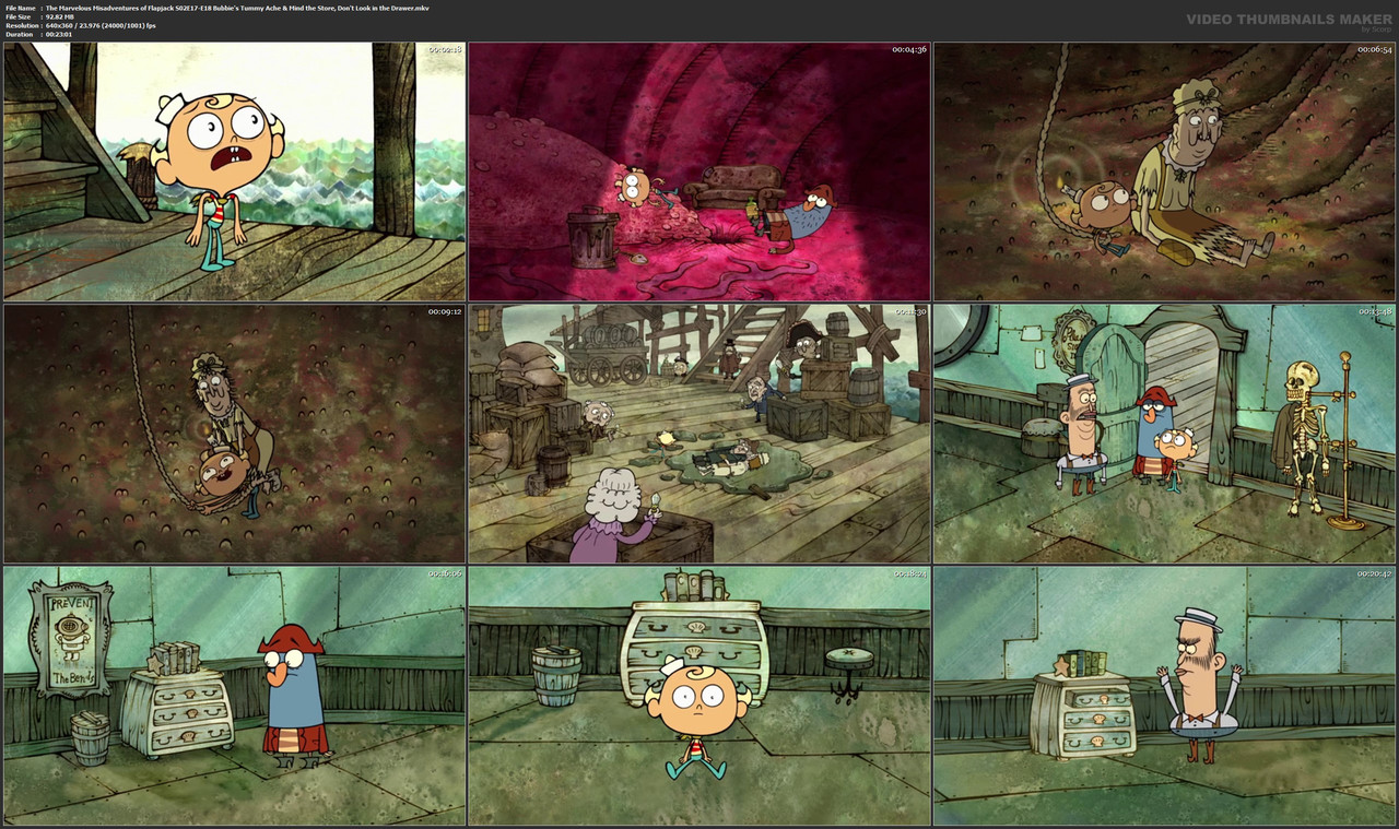 The Marvelous Misadventures of Flapjack S02E17-E18 Bubbie's Tummy Ache & Mind the Store, Don't Look 