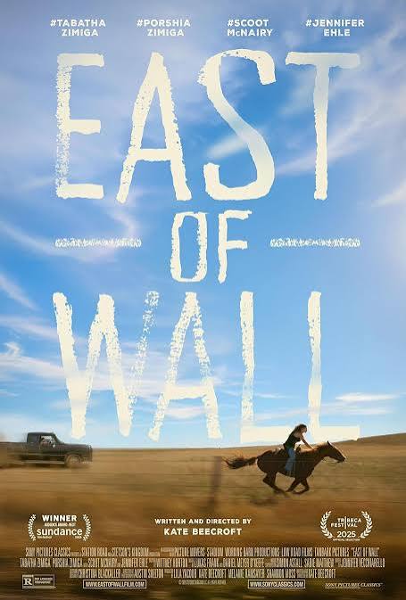 East Of Wall 2025 sci-fi thriller movie poster showing divided society and surveillance themes