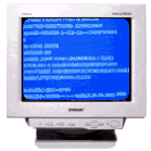 Old windows monitor with flashing bluescreens