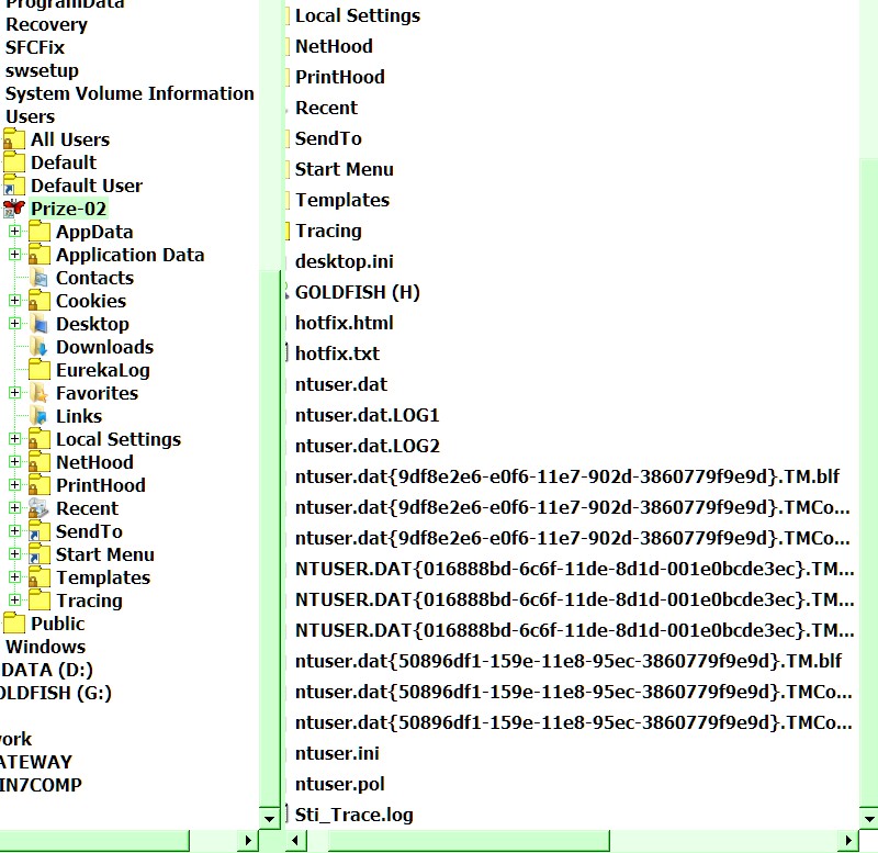 normal user folder