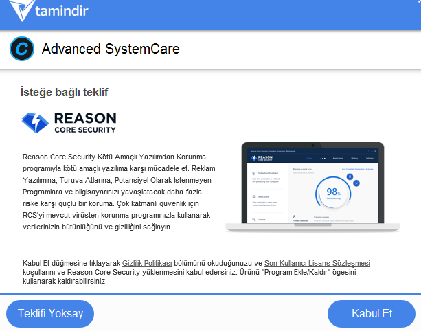 Reason Core Security  tamindir öneri