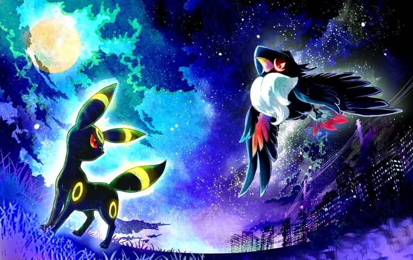 umbreon-and-honchkrow-pokemon-drawn-by-y