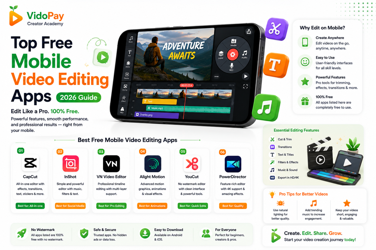 Top free mobile video editing apps for short-form content creation