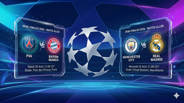 Champions League 2026 : Où regarder les demi-finales PSG-Bayern et Atlético-Arsenal ?