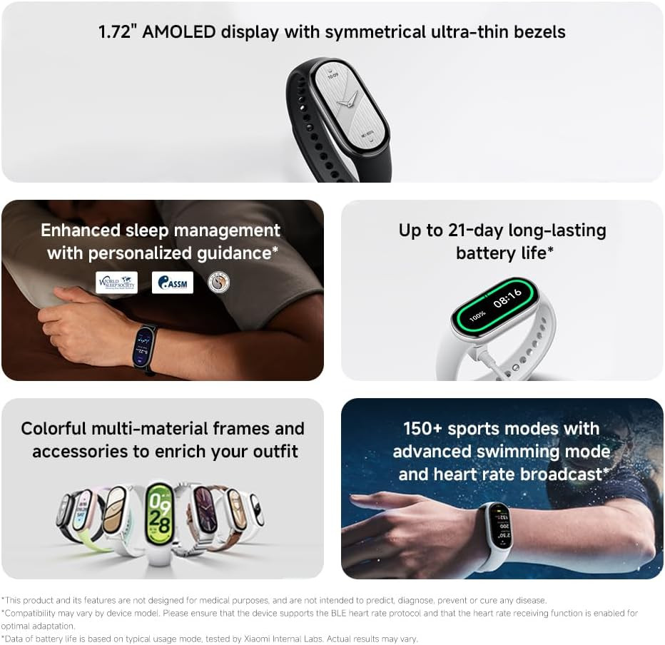 Detalles de la correa y diseño de la Xiaomi Smart Band 10