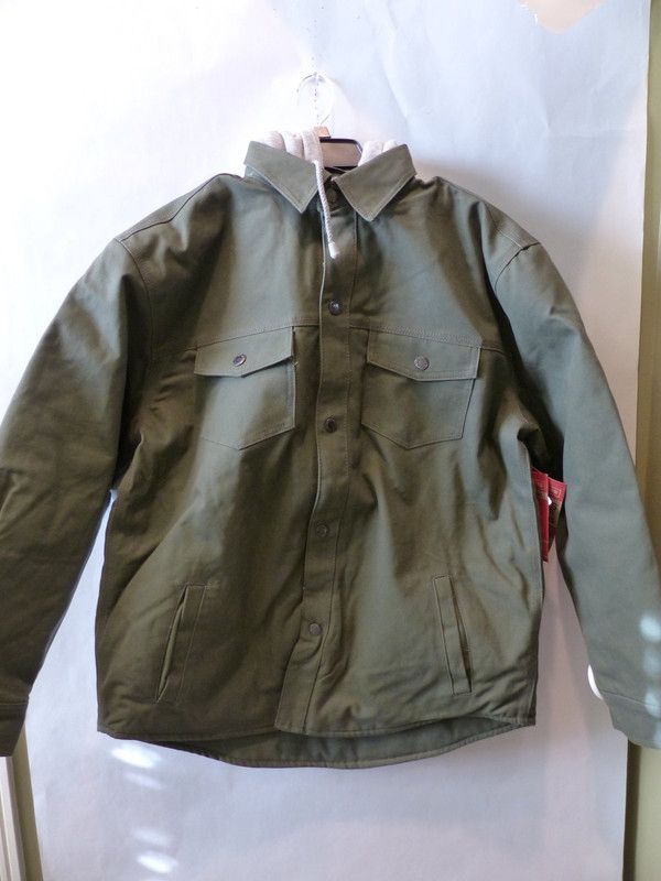 CRAFTSMAN MENS EASY CARE SOIL RESISTANT CANVAS SHIRT JACKET OLIVE NIGHT SIZE L