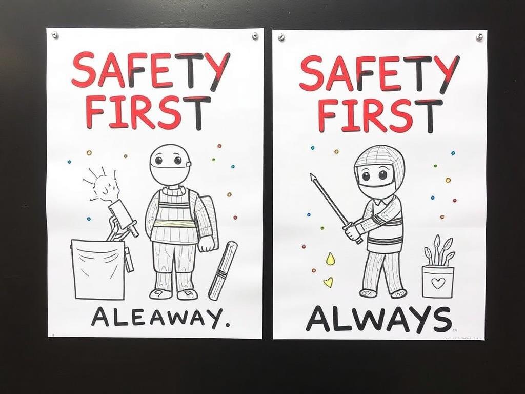 Posters Safety First Safety Always Drawing For Art Competition
