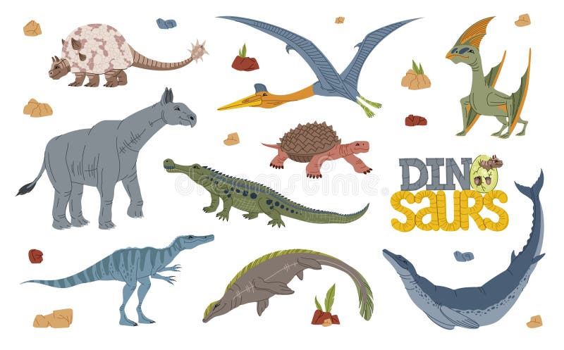 dinossauros-de-desenho-animado-animais-engraçados-personagens-animação-com-pré-históricos-dinossauro