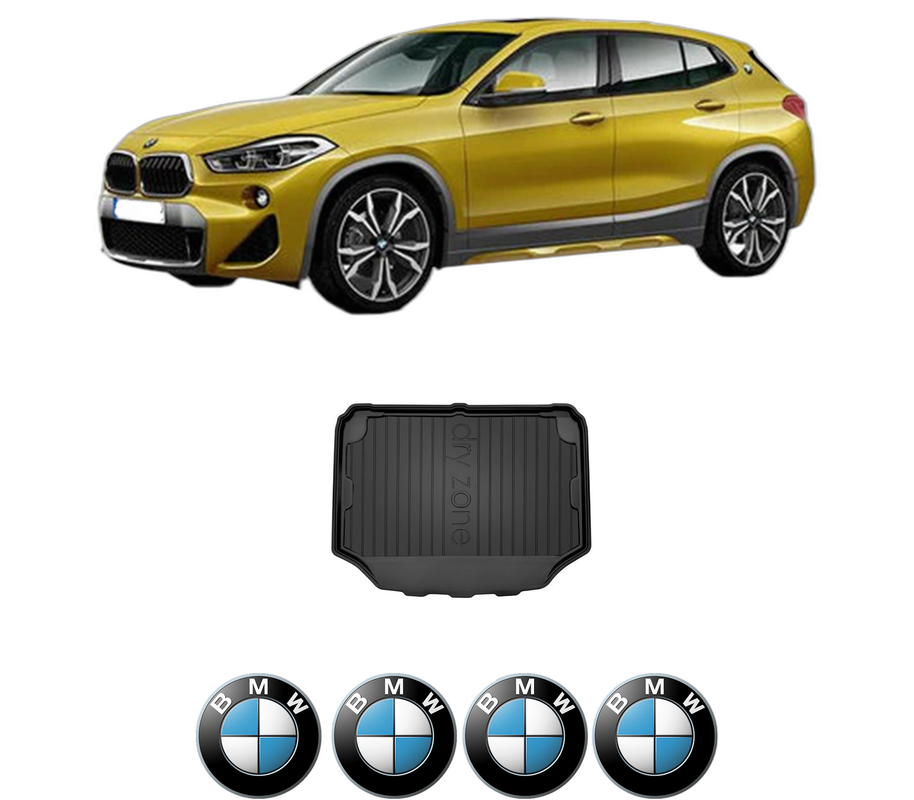 Tavita Portbagaj BMW Seria X2 (F39) din 2017-2023, Protectie Portbagaj Auto, 4x Stickere auto cu BMW