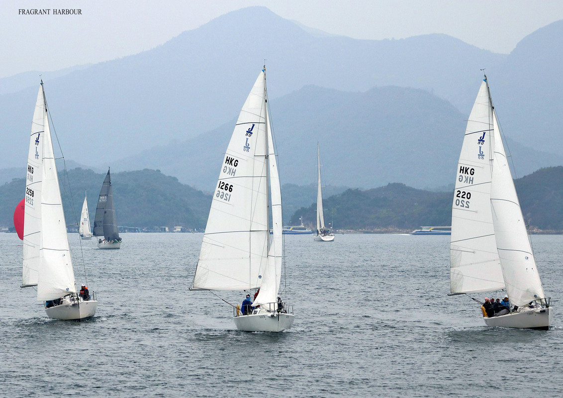 Three J80s abreast (Monsoon Spring Series 2024, Race 4)
