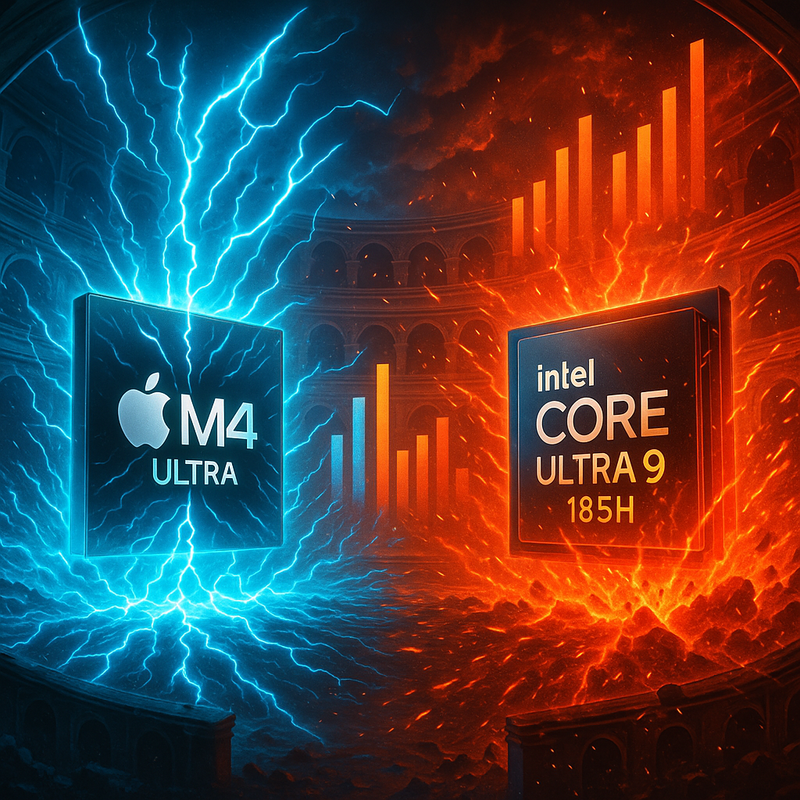 Apple M4 Ultra vs Intel Core Ultra 9 185H: O Titã ARM de 32 Núcleos Esmaga o x86 Móvel, Mas Será que Eficiência É Tudo no Caos do Multitask?