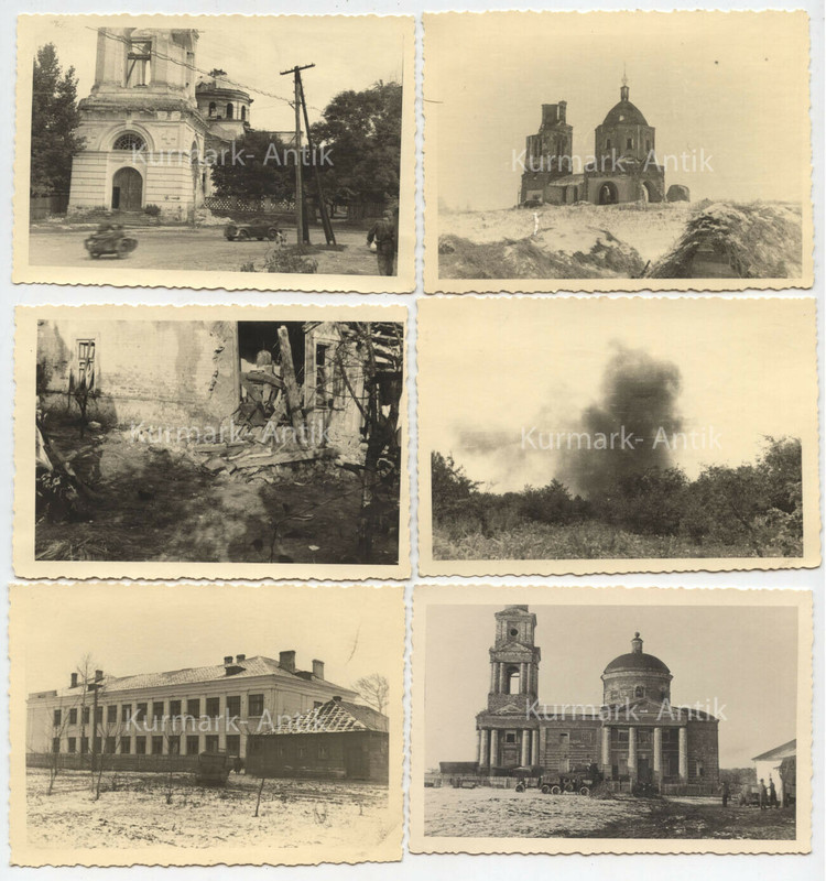 Fotos Wehrmacht Aufklärungs Regt.9 Russland Vormarsch Krad Kirche church