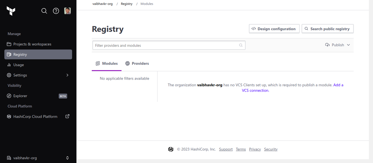 empty terrform registry