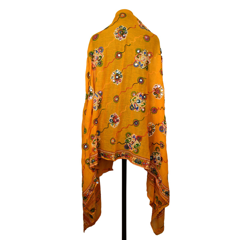 Women's Cotton Dupatta Wrap Stole Mirror Work Embroidery Ethinic Scarves Chunni - Picture 25 of 103