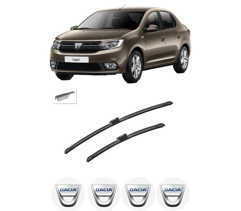 Set stergatoare auto Dacia LOGAN III (3K_) din 2021, pentru parbriz auto, 2 bucati, Bosch Aerotwin, din cauciuc siliconat rezistent, 4 Stickere Auto Dacia