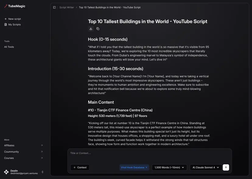 Tube Magic - AI Tools For Growing on YouTube Software