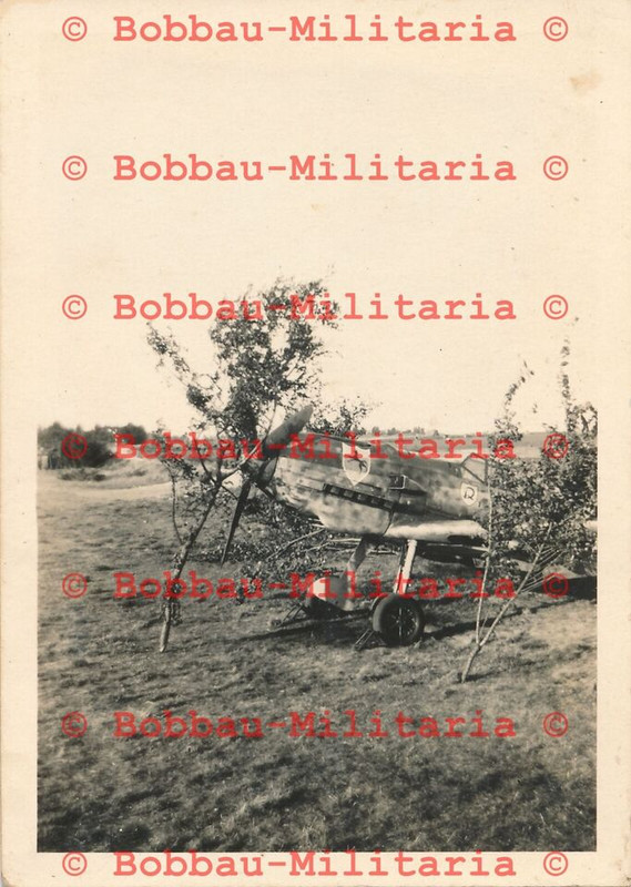 V363 Foto Jagdflugzeug Me Bf 109 camo Emblem Staffelwappen 8.-JG2 Richthofen (1)