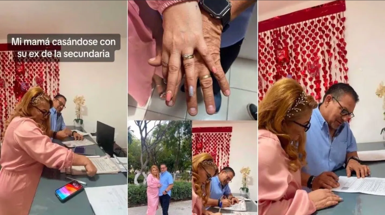 Se viraliza video de una mujer que se casó con su exnovio de la secundaria