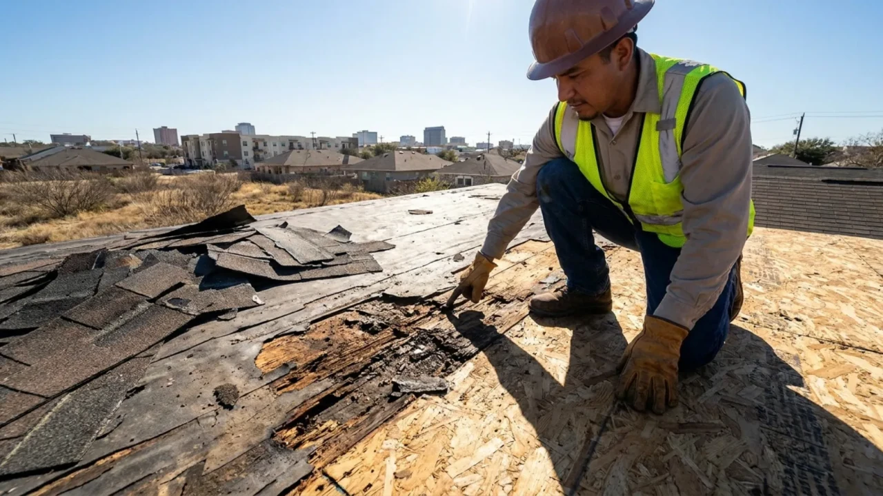 Roof deck damage discovered during tearoff San Antonio Texas replacement