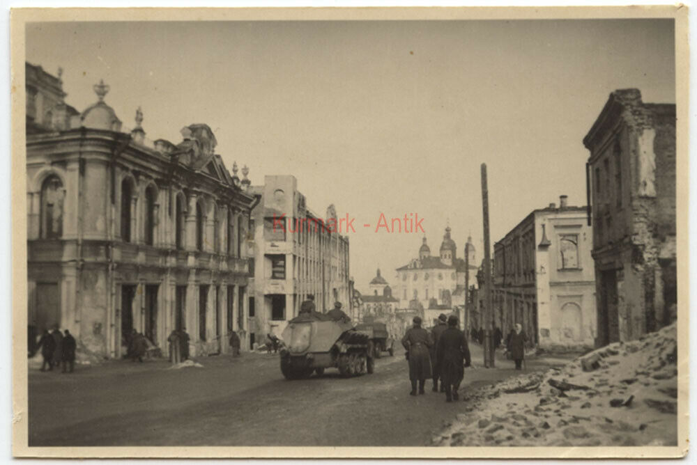 Foto Wehrmacht Russland Rschew wird geräumt 1.3. 43 Panzer Halbk