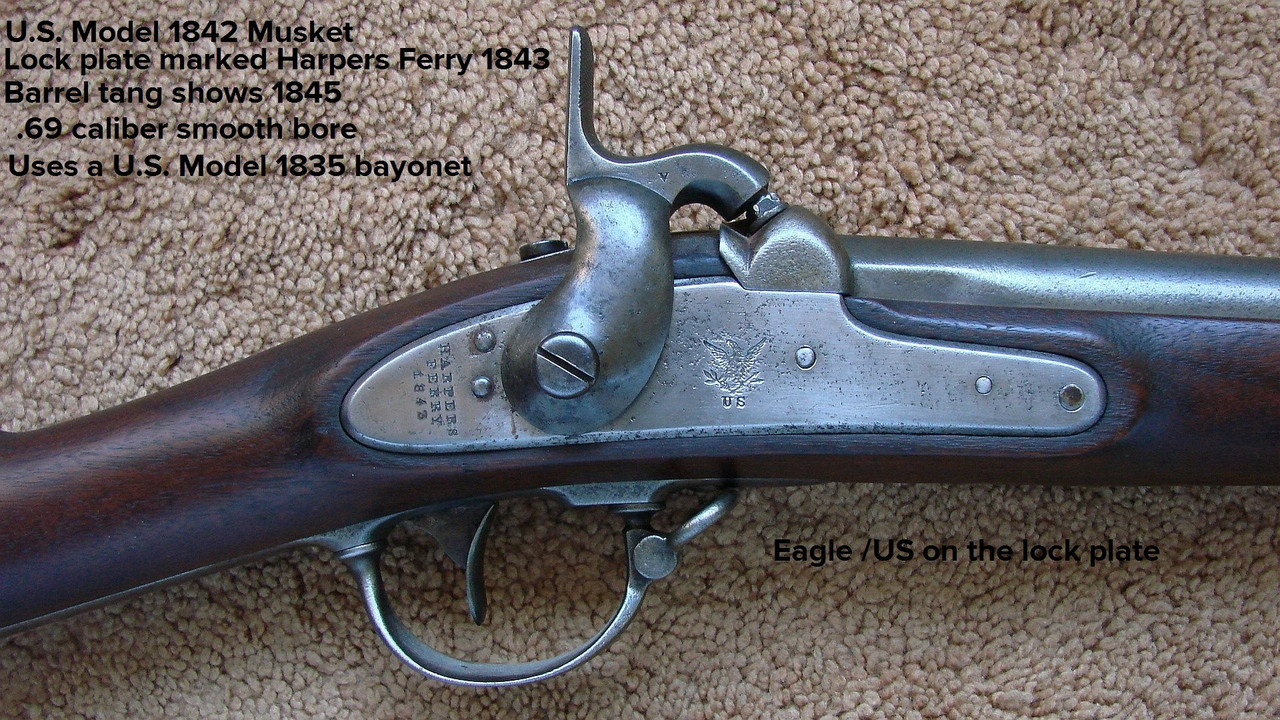 Model 1842 Musket lock plate -labelled photo